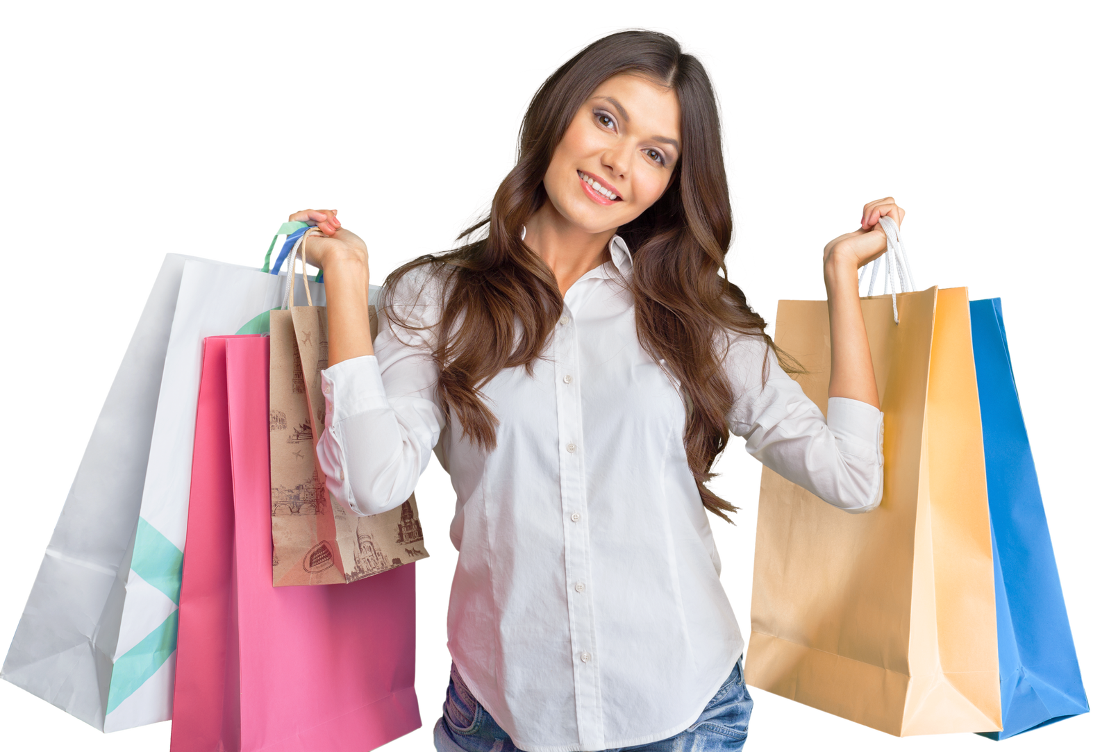 Young Woman with Shopping Bags   